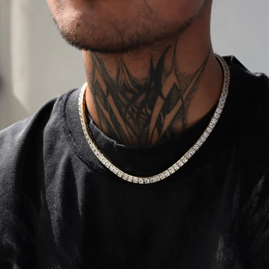 Square Cut Diamond Tennis Chain