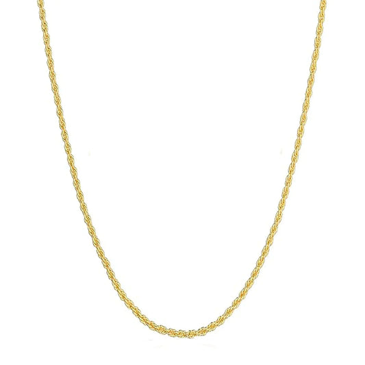 14K Yellow Gold Classic Rope Chain Necklace - 20"