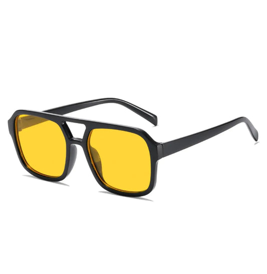 RetroFlex Aviator Sunglasses - Vintage Yellow