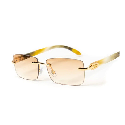 LuxGold Peach Gradient Rimless Shades