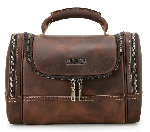 Luxury Genuine Leather Men's Toiletry Bag