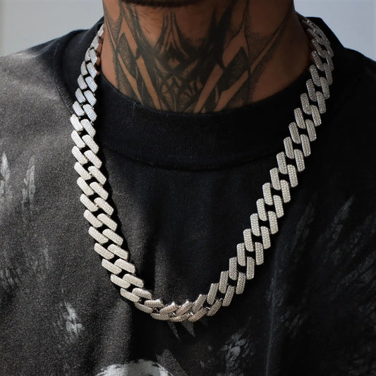 Diamond Prong Monaco Chain in White Gold
