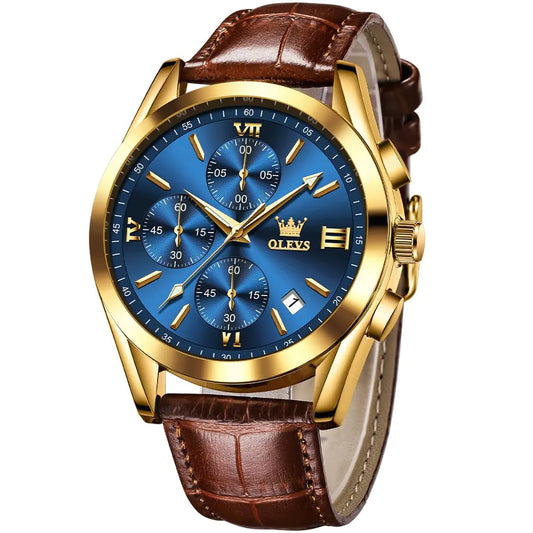 Men's Brown Leather Dress Watch