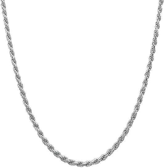 Italian Sterling Silver Diamond-Cut Rope Chain