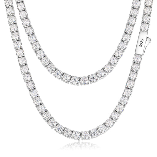 Moissanite 15.5ct Lab-Created Diamond Tennis Necklace