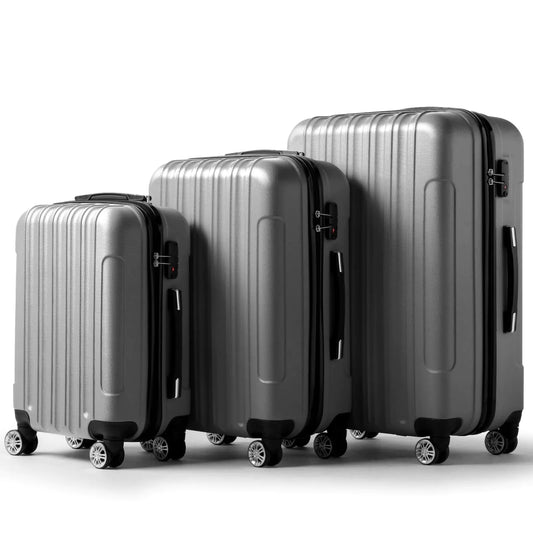 Artisasset 3-Piece Durable ABS Luggage Set with TSA Locks - Grey